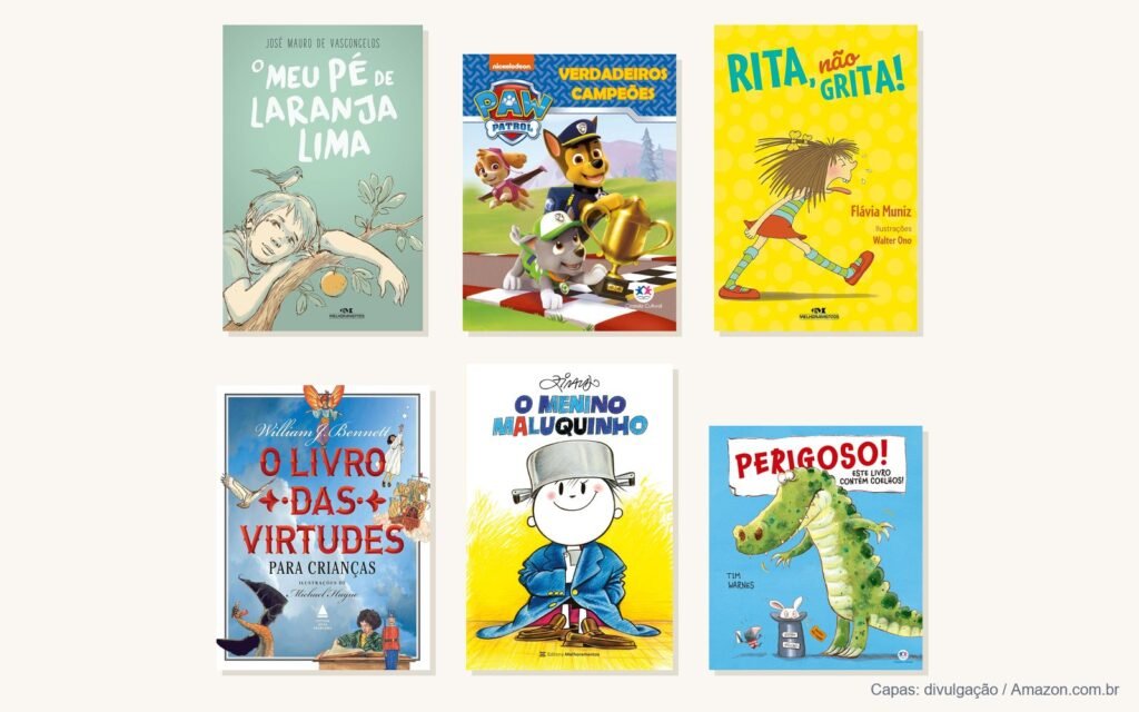 Capas dos livros infantis mais vendidos da semana na Amazon (26/10/2026)